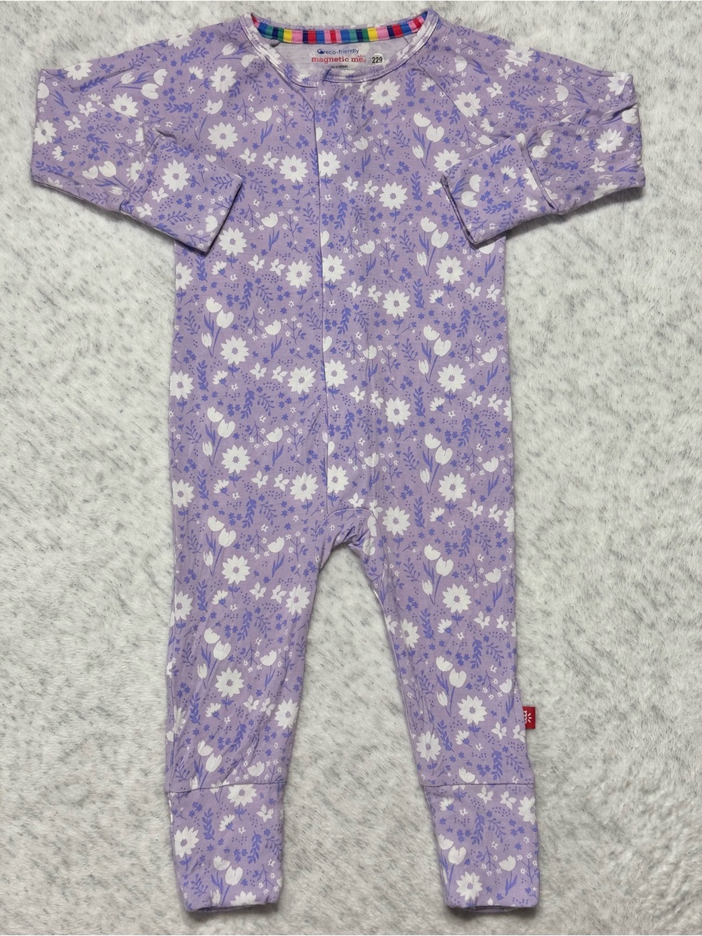 Magnetic Me Lavender Floral Convertible Sleeper 6-9M Baby Girl Modal Lilac